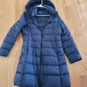 Women's UNIQLO ultra light long down jacket.  Size small